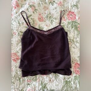 Ann Taylor Loft ~ Cute dark purple tank top or blouse